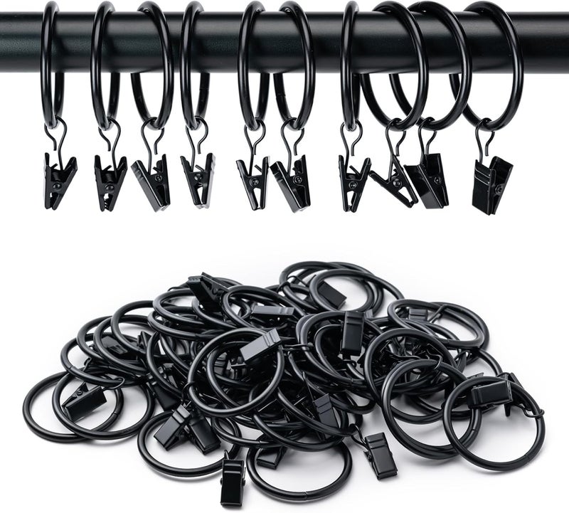 BOOMIBOO 40 Pack Curtain Rings with Clips, Drapery Clips with Rings, Hangers Drapes Rings, Drapery Rings 1.5 inch, Fits up to 1.2 inch Diameter Curtain Rod, for Hanging Drapes Bows Hat and So On - Image 3